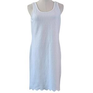 Lauren Ralph Lauren White Eyelet Midi Dress Preppy Clean Girl Summer PM